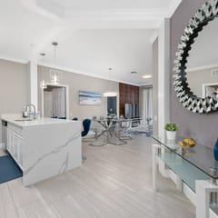 Apartment with an electric fireplace